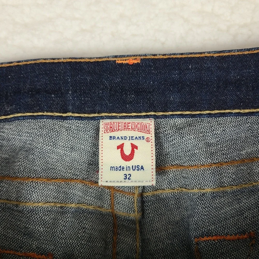 True Religion Jeans Womens 32x34 Blue Johnny Boot Cut Dark Wash Denim